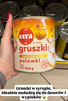 Gruszki połówki w syropie promocja w Dino