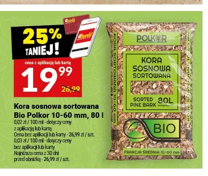 Kora sosnowa sortowana Bio Polkor promocja w Twój Market