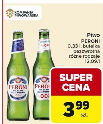 Piwo butelka bezzwrotna różne rodzaje promocja w Carrefour