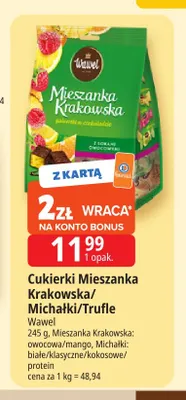 Cukierki Michałki Wawel białe promocja w Leclerc