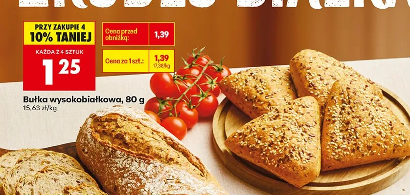 Bułka wysokobiałkowa 80 g promocja w Biedronka
