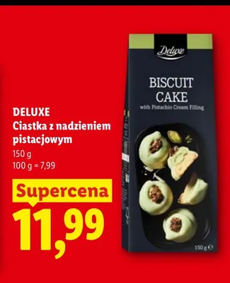 Ciastka z nadzieniem pistacjowym Deluxe promocja w Lidl