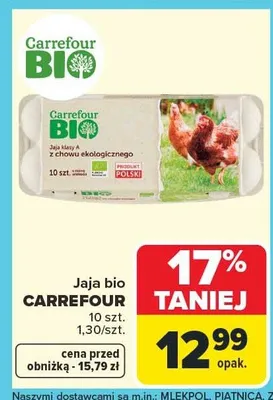 Jaja bio promocja w Carrefour Market