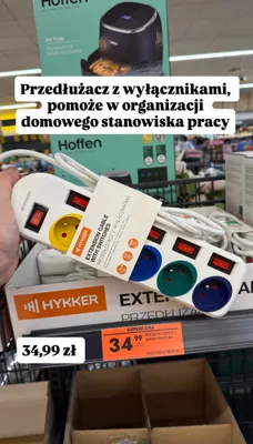 Przedłużacz  5-gniazdowy z wyłącznikiem 3 m promocja w Biedronka