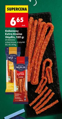 Kabanosy Extra Kraina Wędlin drobiowo-wieprzowe promocja w Biedronka