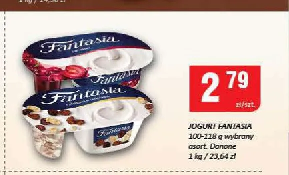 Jogurt Fantasia z owocami Danone promocja w Chorten