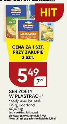 Ser żółty w plastrach Hochland promocja w Chata Polska