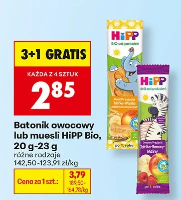 Batonik owocowy HiPP BIO od posiłków promocja w Biedronka