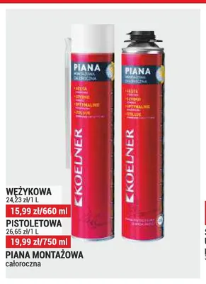 Piana montażowa całoroczna pistoletowa Koelner promocja w Merkury Market
