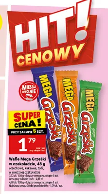 Wafle Mega Grześki toffi promocja w Twój Market