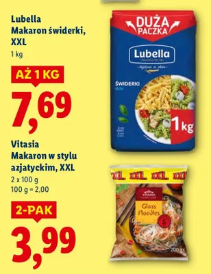 Makaron świderki, XXL promocja w Lidl