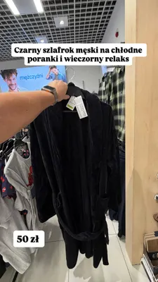 Szlafrok męski czarny promocja w Pepco