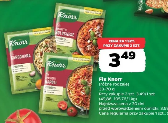 Fix Knorr Spaghetti Bolognese promocja w Netto