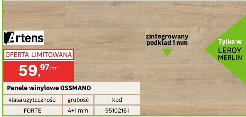 Panele winylowe OSSMANO promocja w Leroy Merlin
