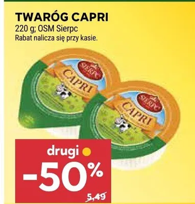 Twaróg Capri OSM Sierpc promocja w Stokrotka