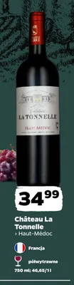 Wino czerwone półwytrawne Château La Tonnelle Haut-Médoc promocja w Netto