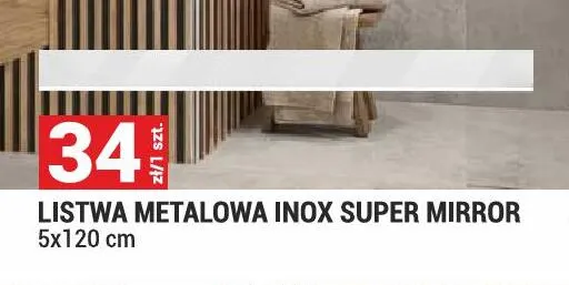 Listwa metalowa Inox Super Mirror 5x120cm promocja w Merkury Market