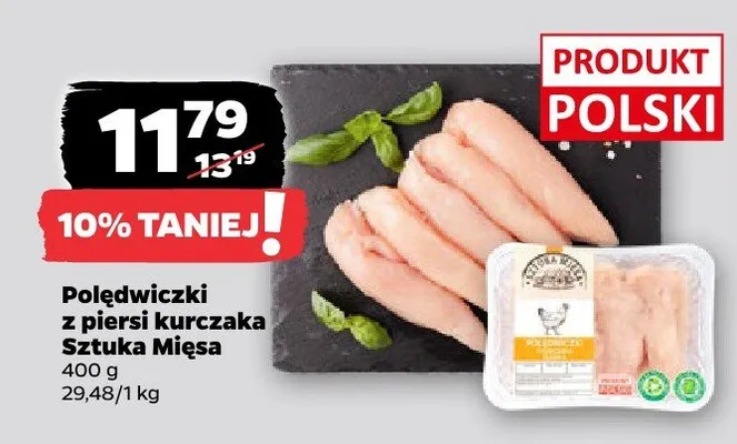 Polędwiczki z piersi kurczaka Sztuka Mięsa promocja w Netto