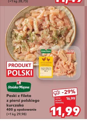Paski z fileta z piersi polskiego kurczaka Stoisko Mięsne promocja w Kaufland