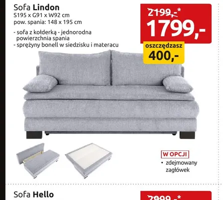 Sofa Lindon promocja w Black Red White