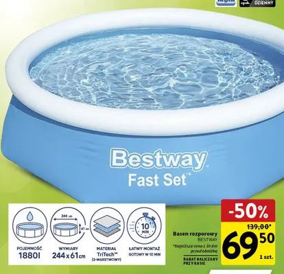 Basen rozporowy Bestway Fast Set promocja w Intermarche