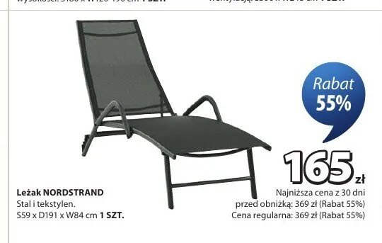 Leżak NORDSTRAND promocja w Jysk