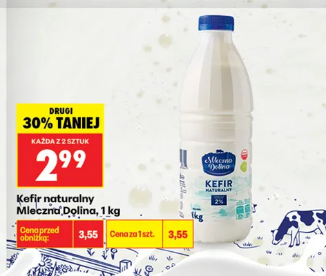 Kefir naturalny Mleczna Dolina promocja w Biedronka