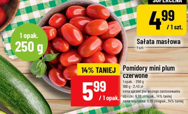 Pomidory mini plum czerwone promocja w POLOmarket
