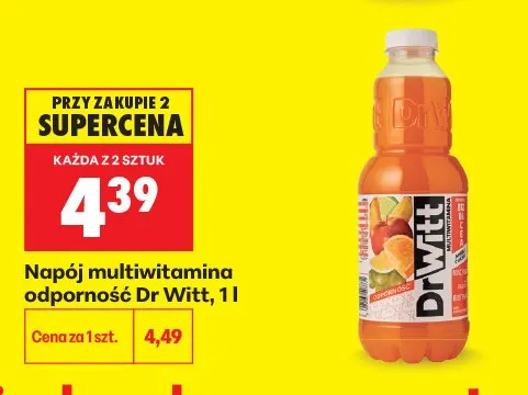 Napój multiwitamina odporność Dr Witt promocja w Biedronka