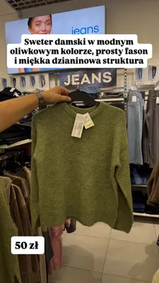 Sweter damski oliwkowy promocja w Pepco