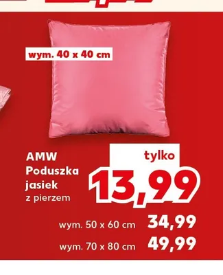Poduszka jasiek z pierzem AMW 50x60 cm promocja w Kaufland