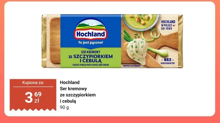 Ser kremowy ze szczypiorkiem i cebulą Hochland promocja w Dino