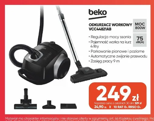 Odkurzacz workowy Beko VCC44821AB promocja w Max Elektro