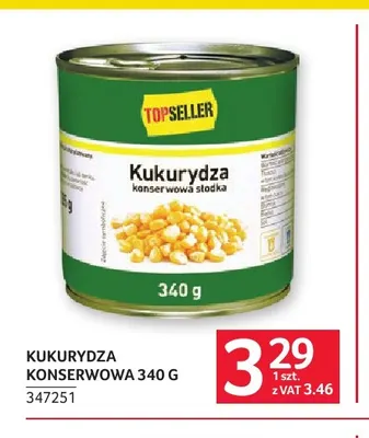Kukurydza konserwowa Topseller promocja w Selgros