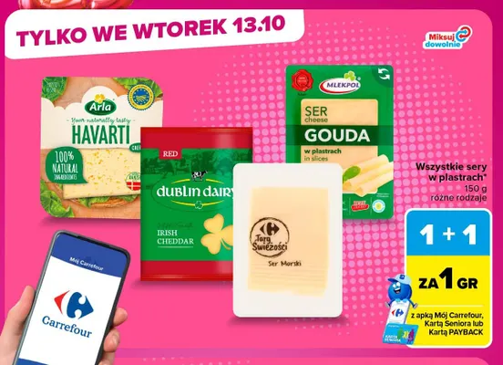 Ser morski w plastrach Targ Świeżości promocja w Carrefour