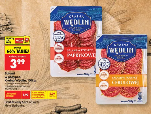 Salami w posypce cebulowej Kraina Wędlin promocja w Biedronka