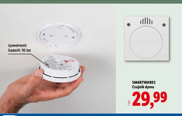 Czujnik dymu Smartwares promocja w Lidl