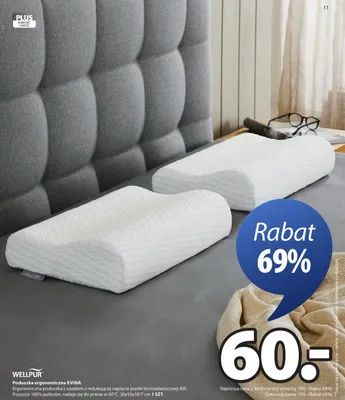 Poduszka ergonomiczna KIVINA 30x50x10/7 cm promocja w Jysk