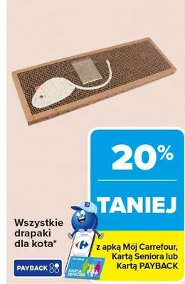 Drapaki dla kota wszystkie z apką Mój Carrefour, Kartą Seniora lub Kartą PAYBACK promocja w Carrefour