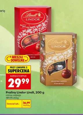 Praliny Lindor Milk Lindt promocja w Biedronka