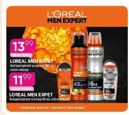 Antyperspirant w kulce L'Oreal Men Expert Invincible promocja w Drogerie Koliber