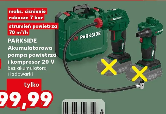 Akumulatorowa pompa powietrza i kompresor 20V Parkside promocja w Kaufland