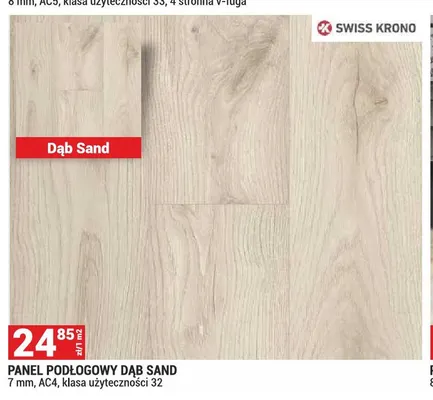 Panel podłogowy Swiss Krono Dąb Sand 7 mm AC4 promocja w Merkury Market