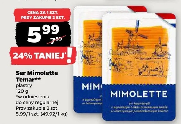 Ser Mimolette Temar plastry promocja w Netto
