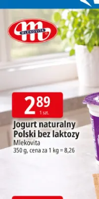 Jogurt naturalny polski bez laktozy Mlekovita promocja w Leclerc
