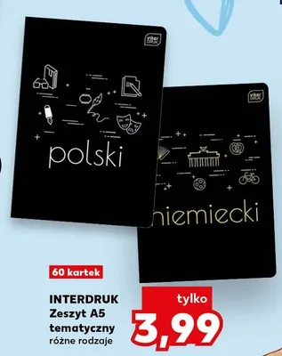 Zeszyt A5 tematyczny Interdruk promocja w Kaufland