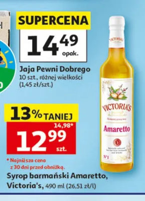 Syrop barmański Amaretto Victoria's promocja w Auchan