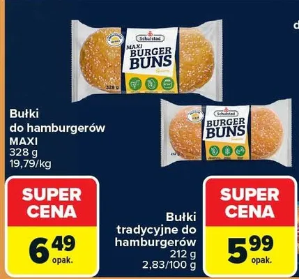 Bułki tradycyjne do hamburgerów promocja w Carrefour Market