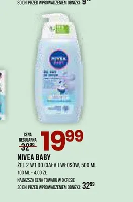 Żel 2 w 1 do ciała i włosów Nivea Baby promocja w Drogerie Natura