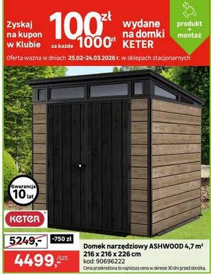 Domek narzędziowy ASHWOOD 4.7 m² promocja w Leroy Merlin